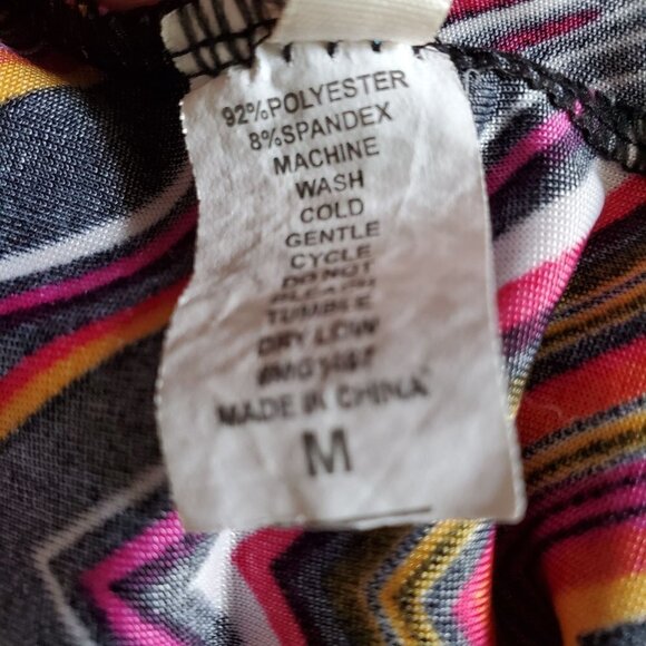 J & K Retro Zig Zag Racerback Sleeveless Long Maxi Length Tank Dress Size Medium - Picture 8 of 8